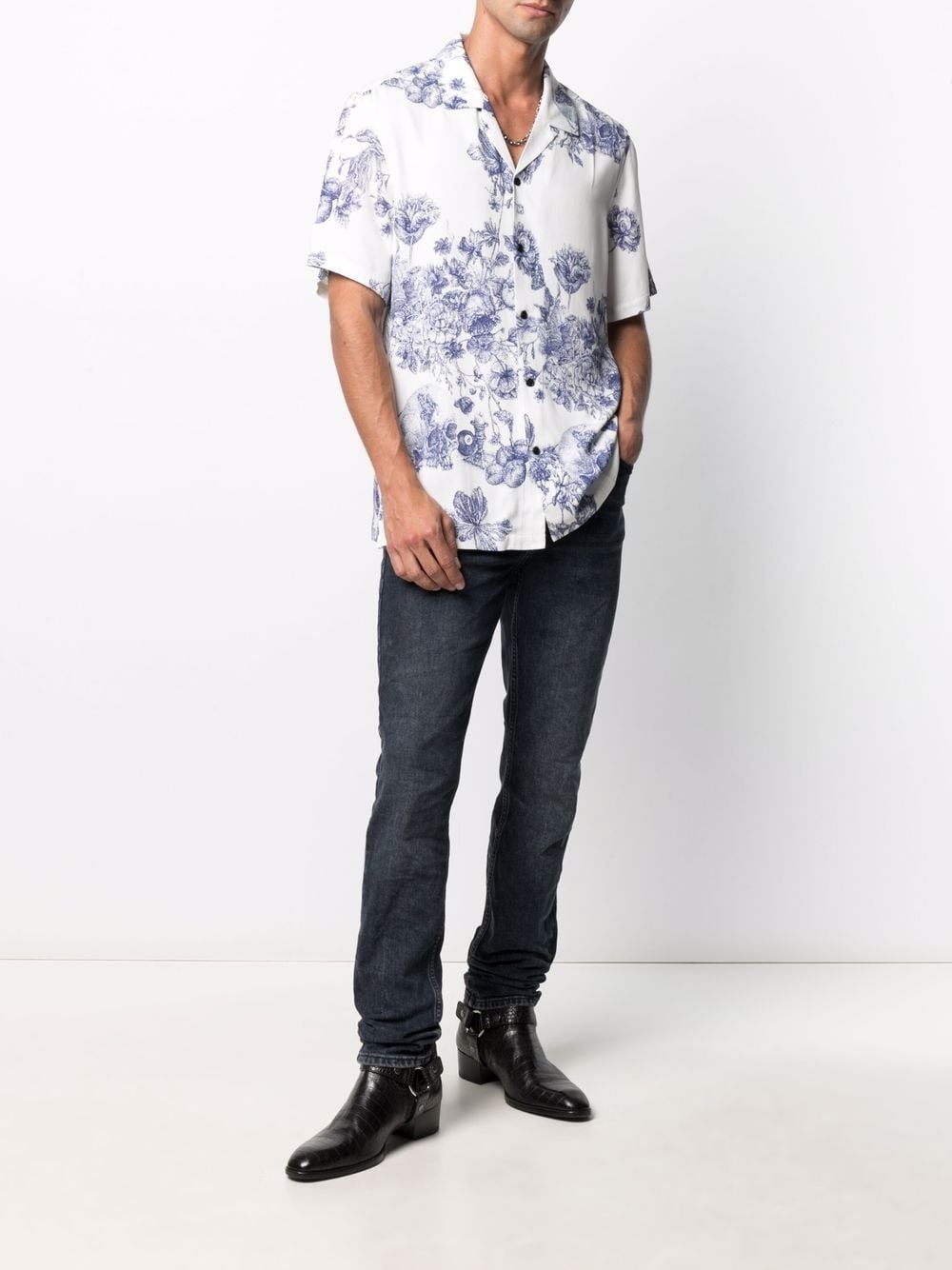 floral-print short-sleeved shirt - 2