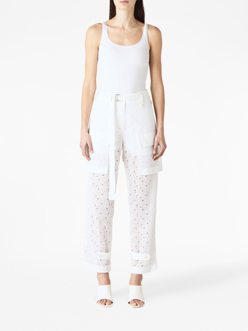sacai logo-embroidery trousers outlook