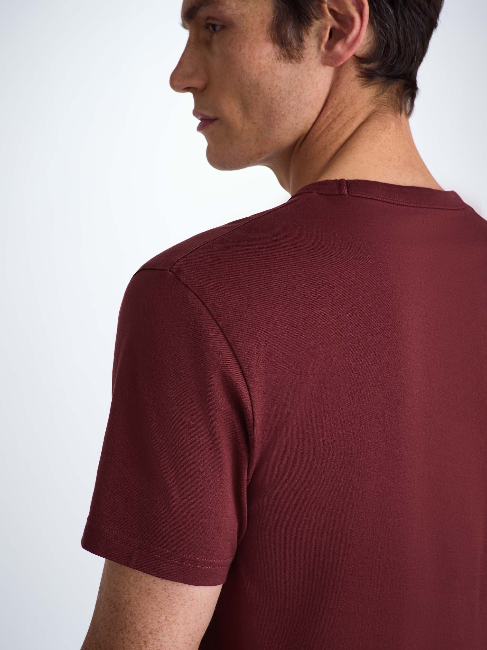 Men's T-Shirt Barny Pima Cotton Burgundy - 6