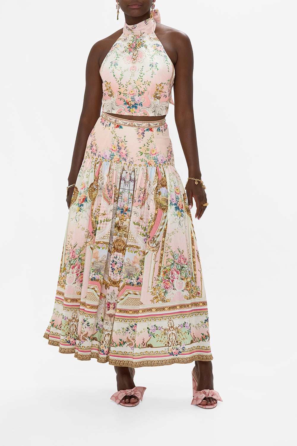 FITTED WAIST GATHERED SKIRT - 2