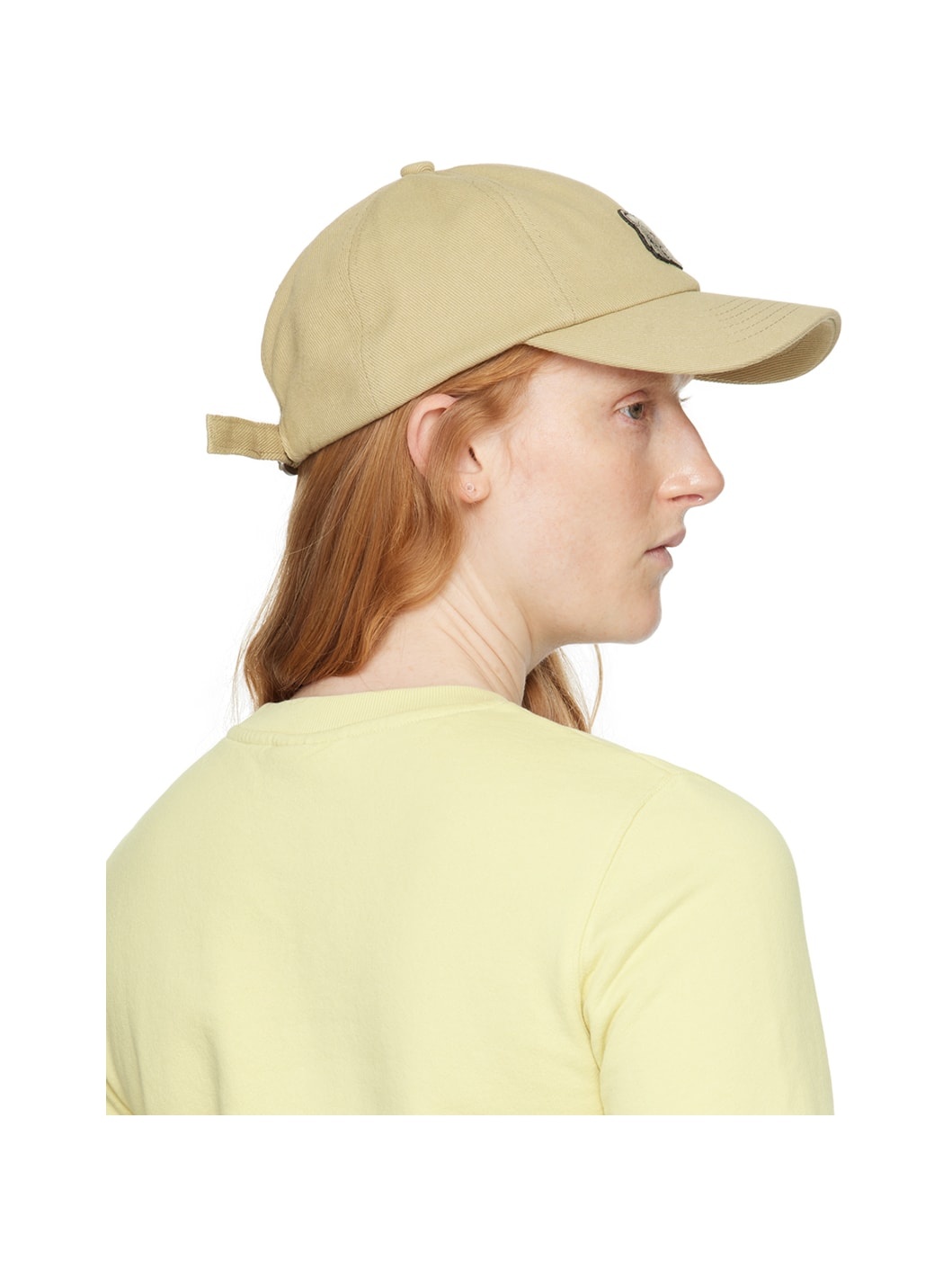 Beige Bold Fox Head Cap - 3