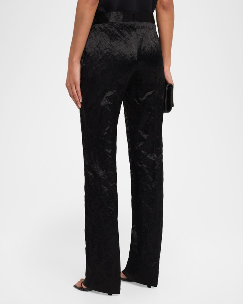 Cameron Crinkled Velvet Slim-Leg Trousers 3