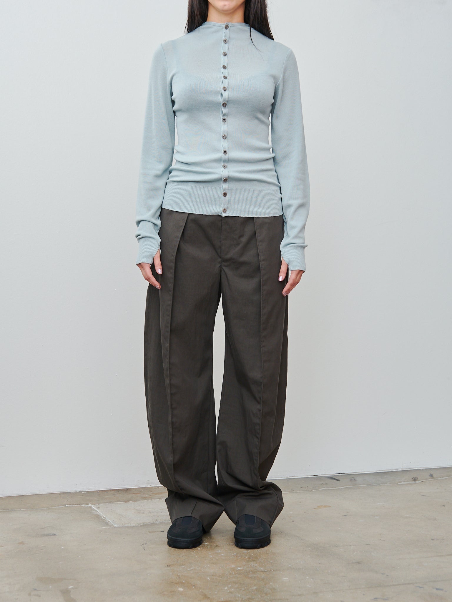 Fitted Seamless Cardigan - Cloud Blue - 3