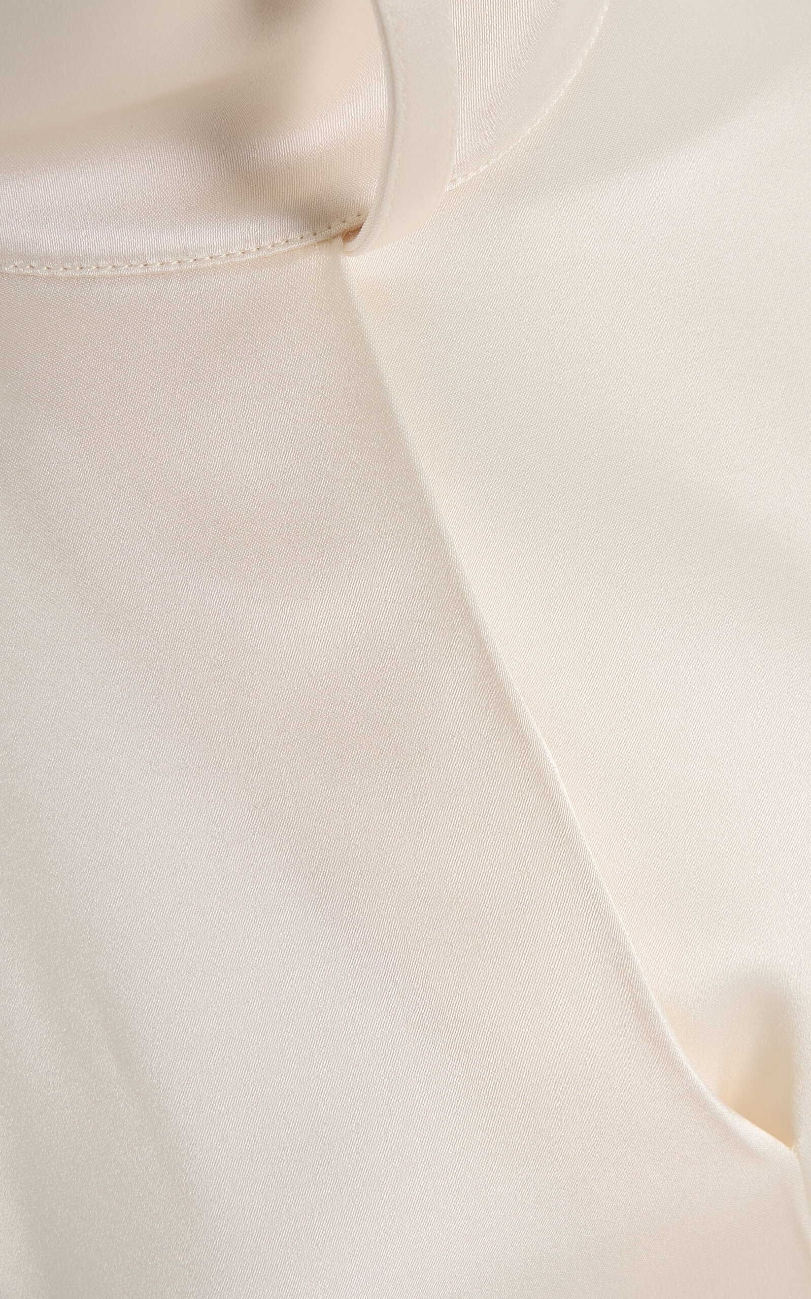 Scarf-Neck Satin Mini Dress ivory - 5
