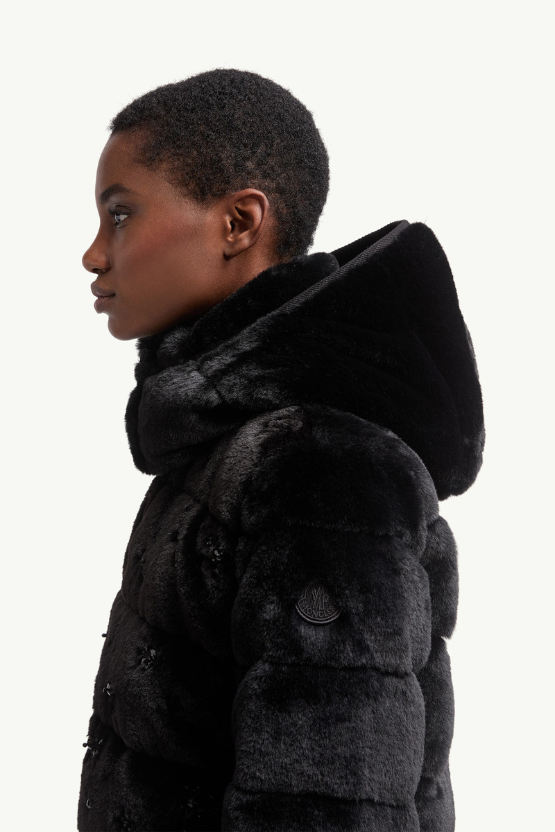 Andronne Sequin-Embroidered Hooded Short Down Jacket 4