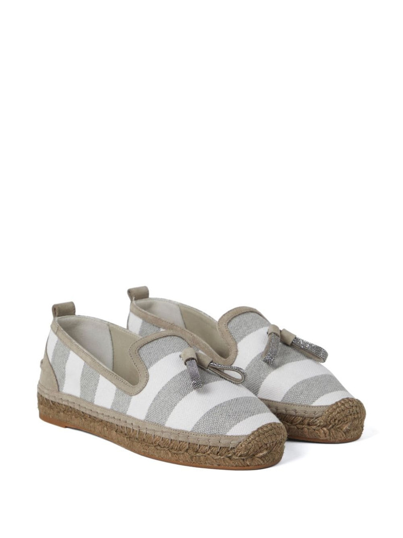 Brunello Cucinelli striped canvas espadrilles outlook