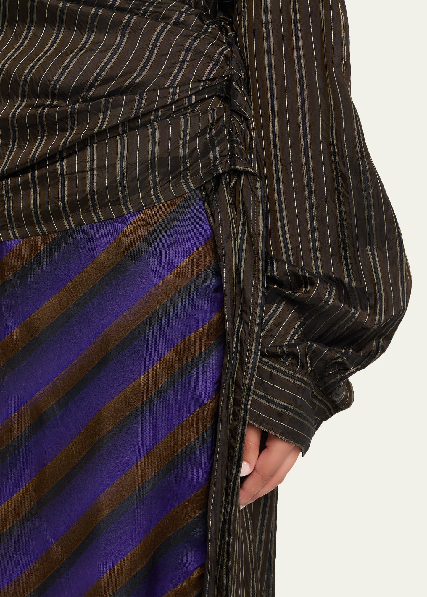 Senice Striped Drape Skirt - 5