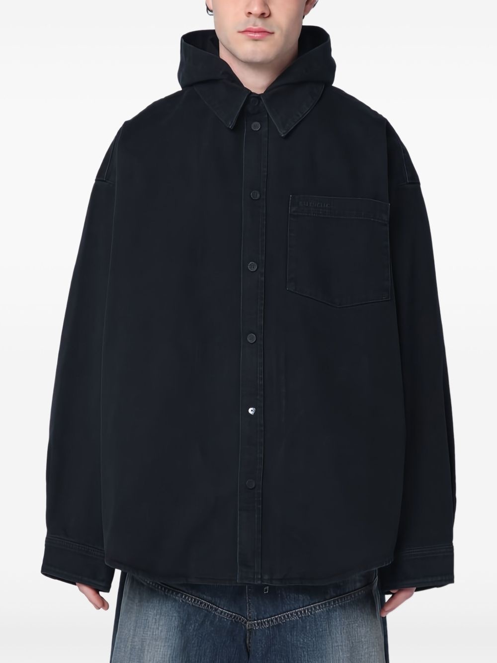 buttoned hooded jacket - 3