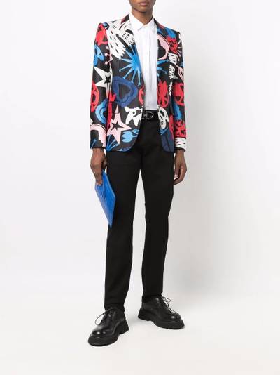 Alexander McQueen Papercut-print tailored blazer outlook