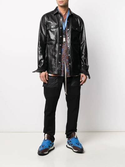 Rick Owens chest pocket leather shirt outlook