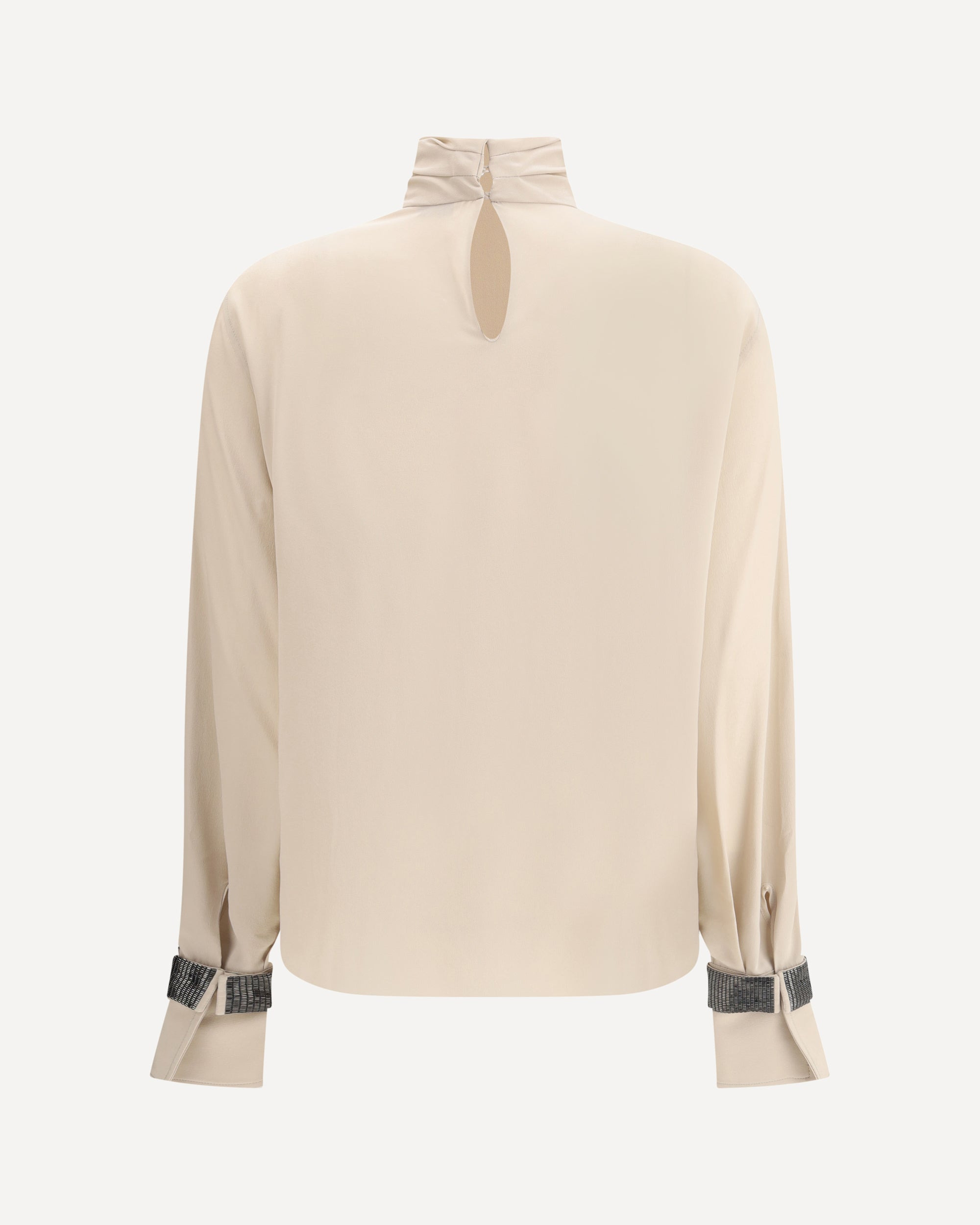 Silk turtleneck Blouse with Precious Bracelets - 2
