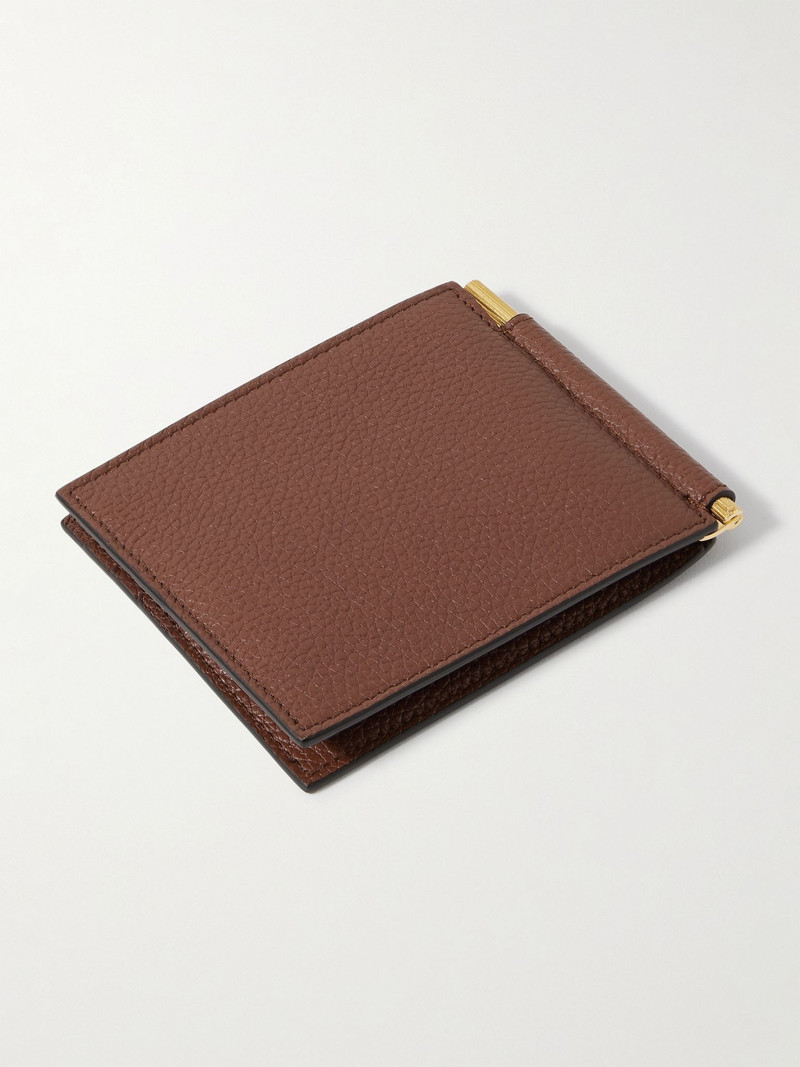 TOM FORD Full-Grain Leather Billfold Wallet with Money Clip Brown outlook