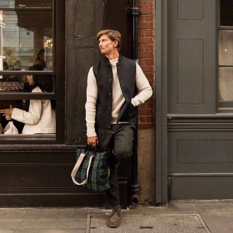 MELINE TOTE BAG  -  TARTAN NAVY BLUE 7