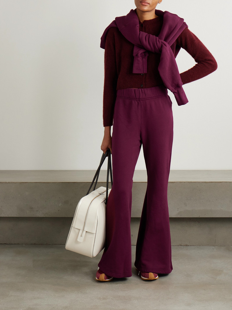 LES TIEN Cotton-jersey Flared Track Pants outlook