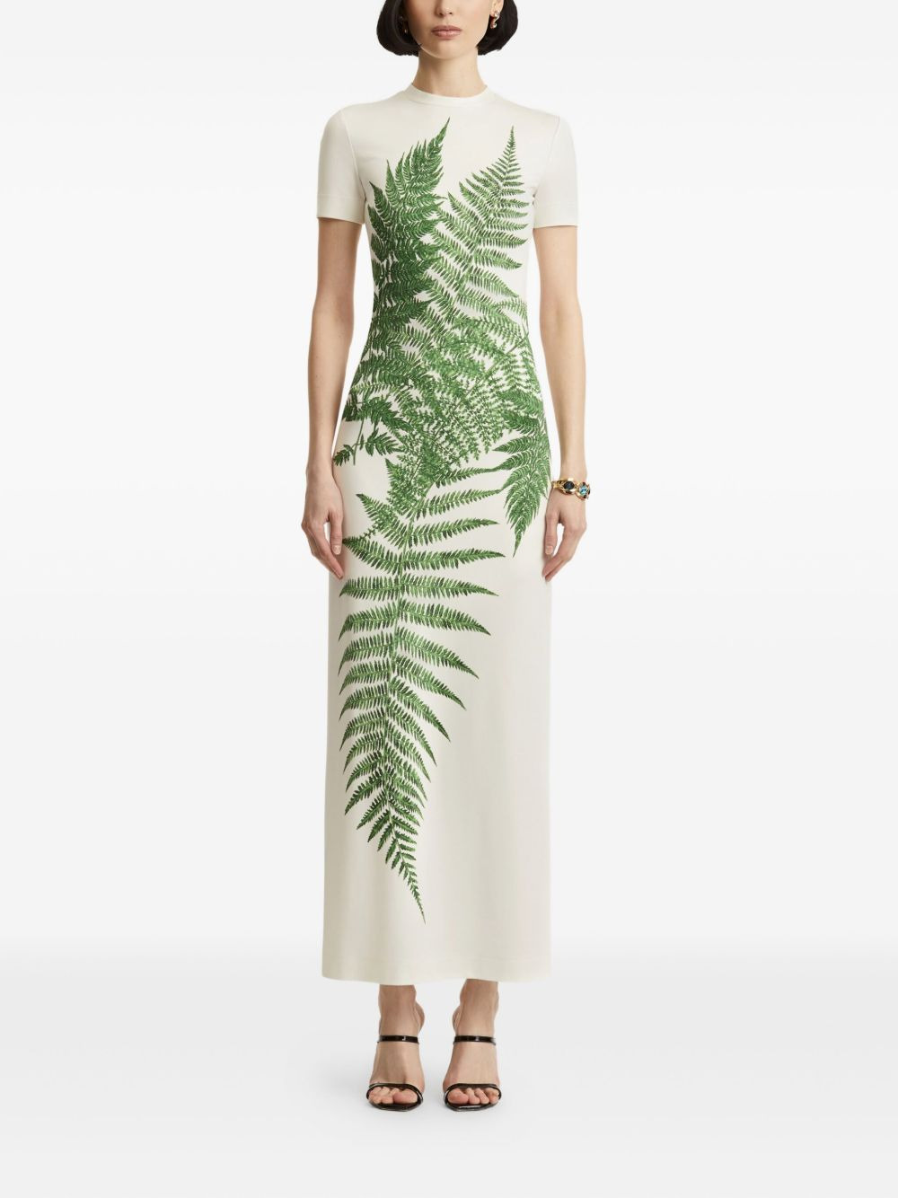 fern-print jersey maxi dress - 2