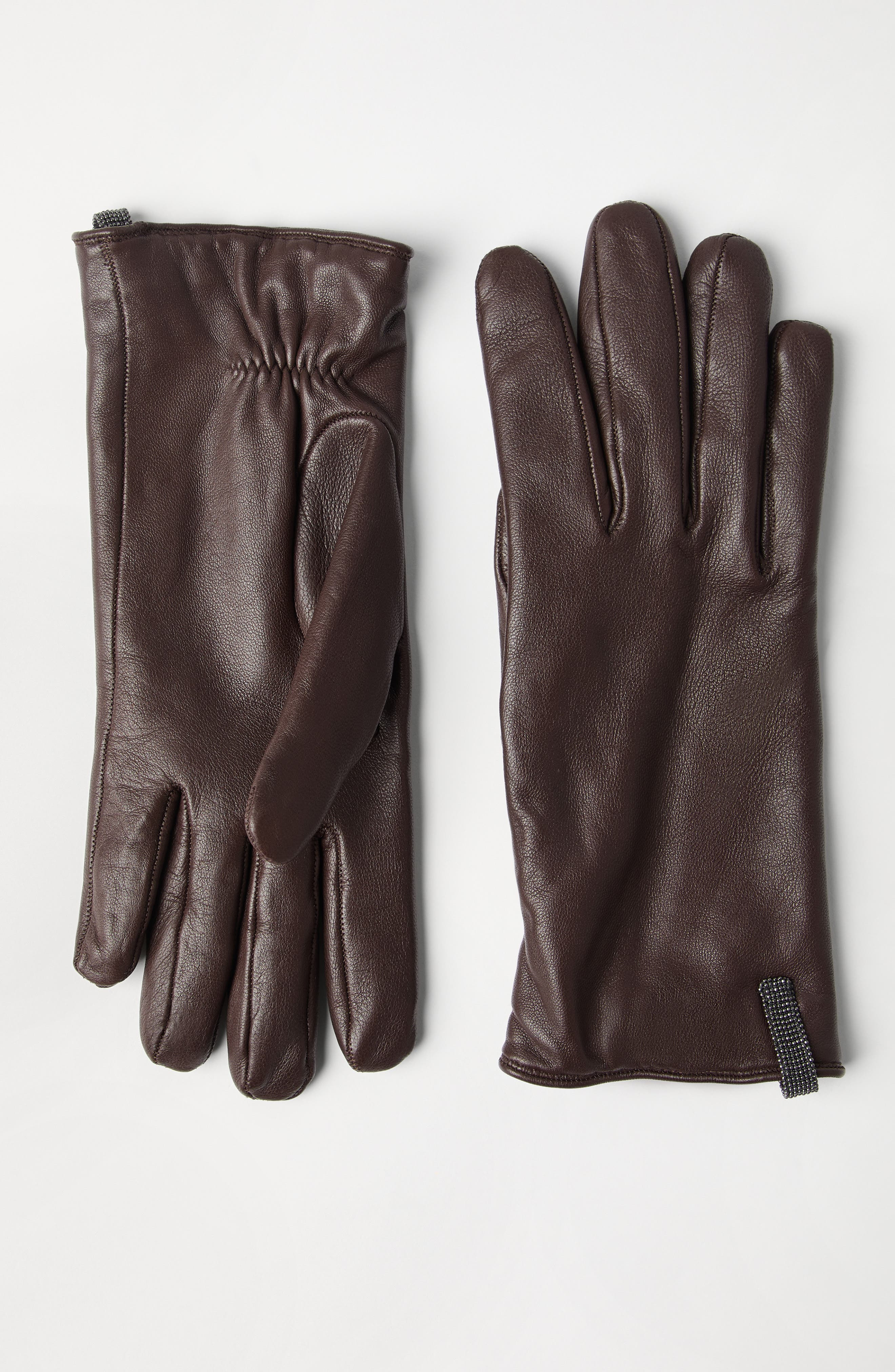 Brunello Cucinelli Nappa leather gloves in Rust Brown at Nordstrom - 2