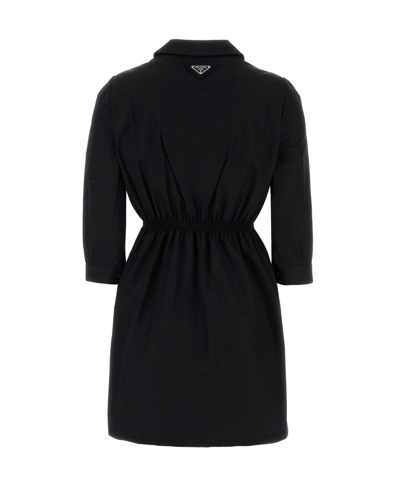 Black Poplin Shirt Dress - 2
