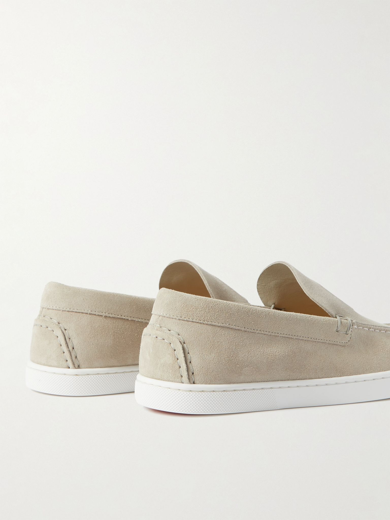 Varsiboat Logo-Embossed Suede Loafers Beige - 4