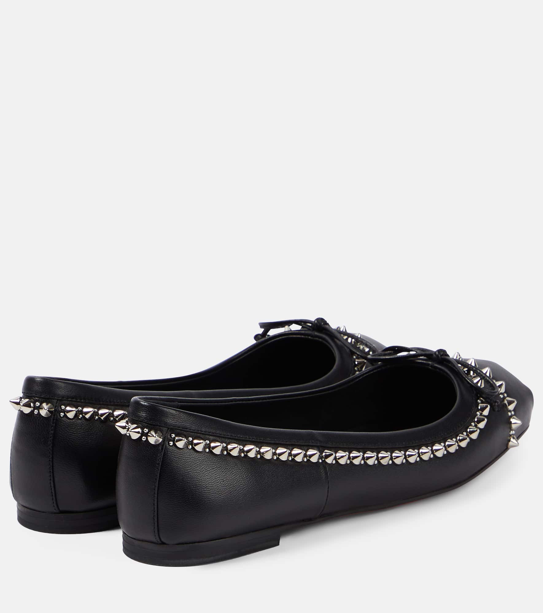 Mamadrague Spikes embellished leather ballet flats - 3