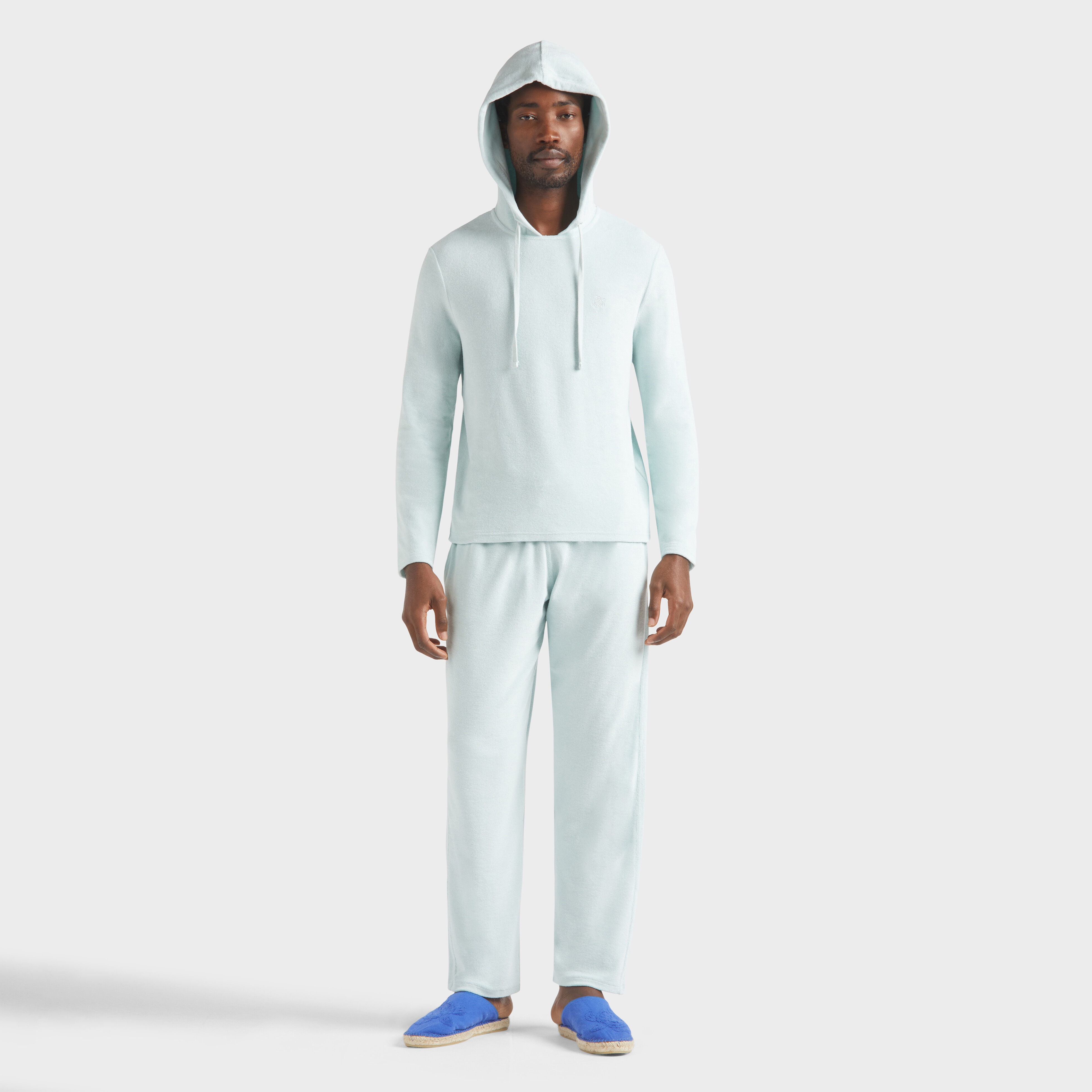 Men Terry Long-sleeves Hooded T-shirt - 5
