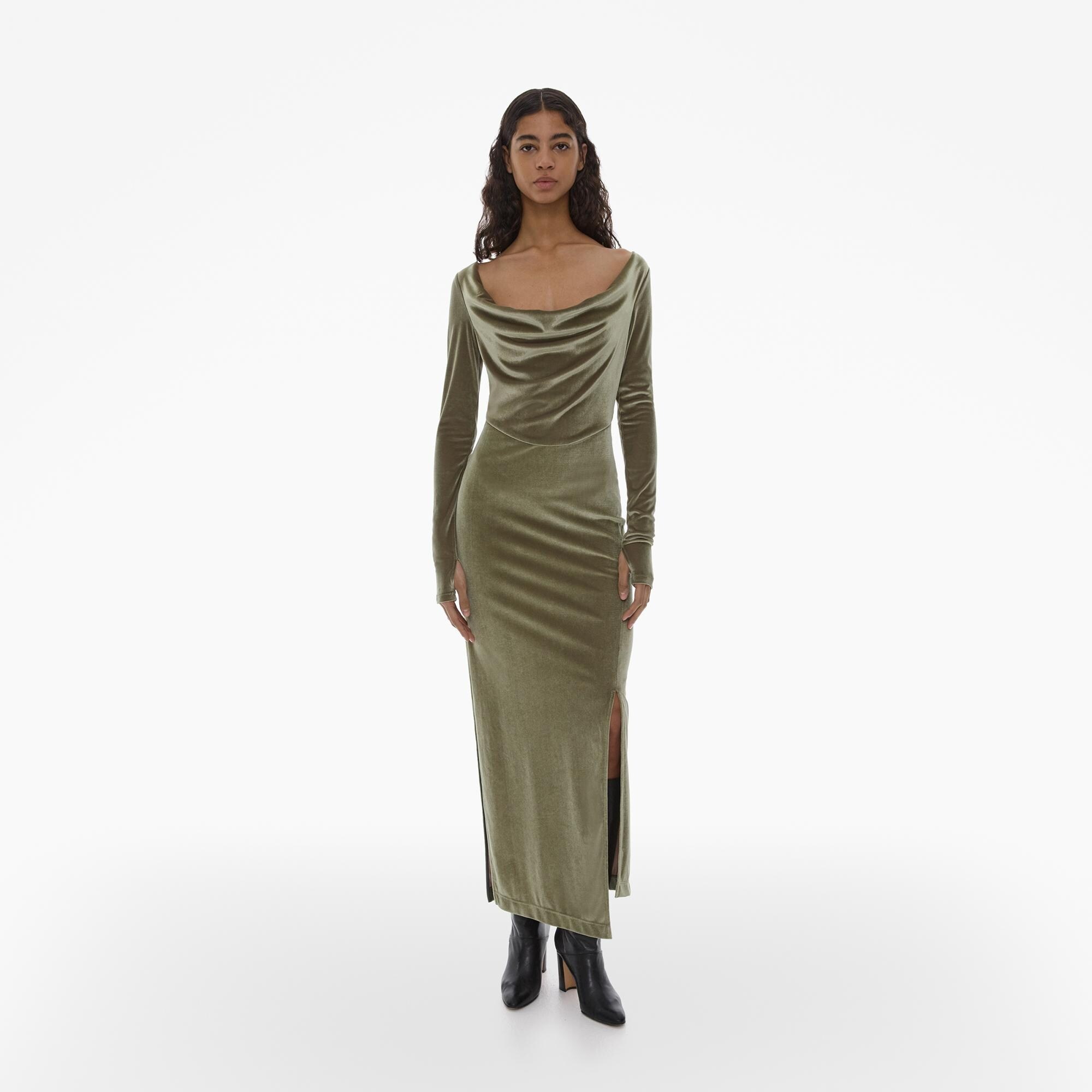VELVET ASYMMETRICAL DRESS - 3