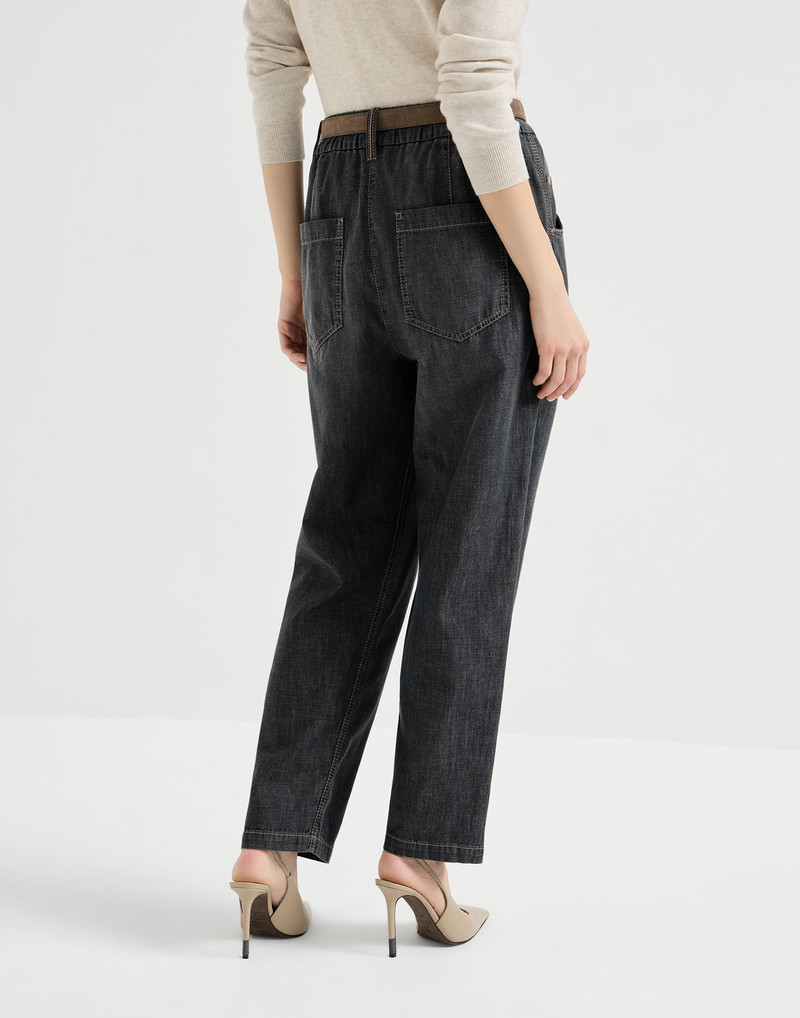 Brunello Cucinelli Lightweight denim five-pocket trousers outlook