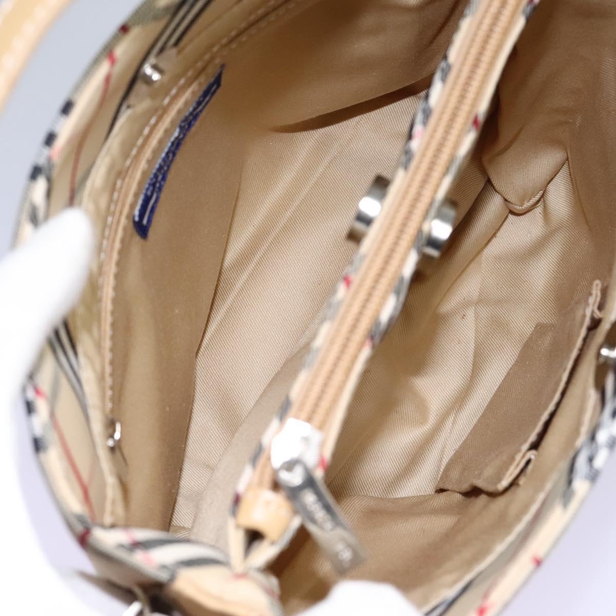 Burberry Nova Check Blue Label Shoulder Bag Canvas Beige Silver - 12