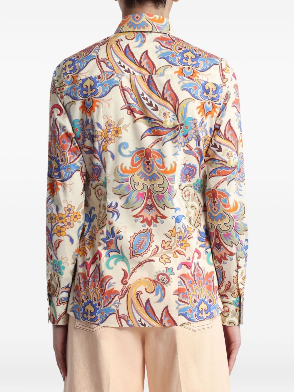 floral-print poplin shirt - 3