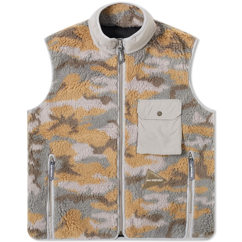 And Wander Jacquard Boa Vest - 1