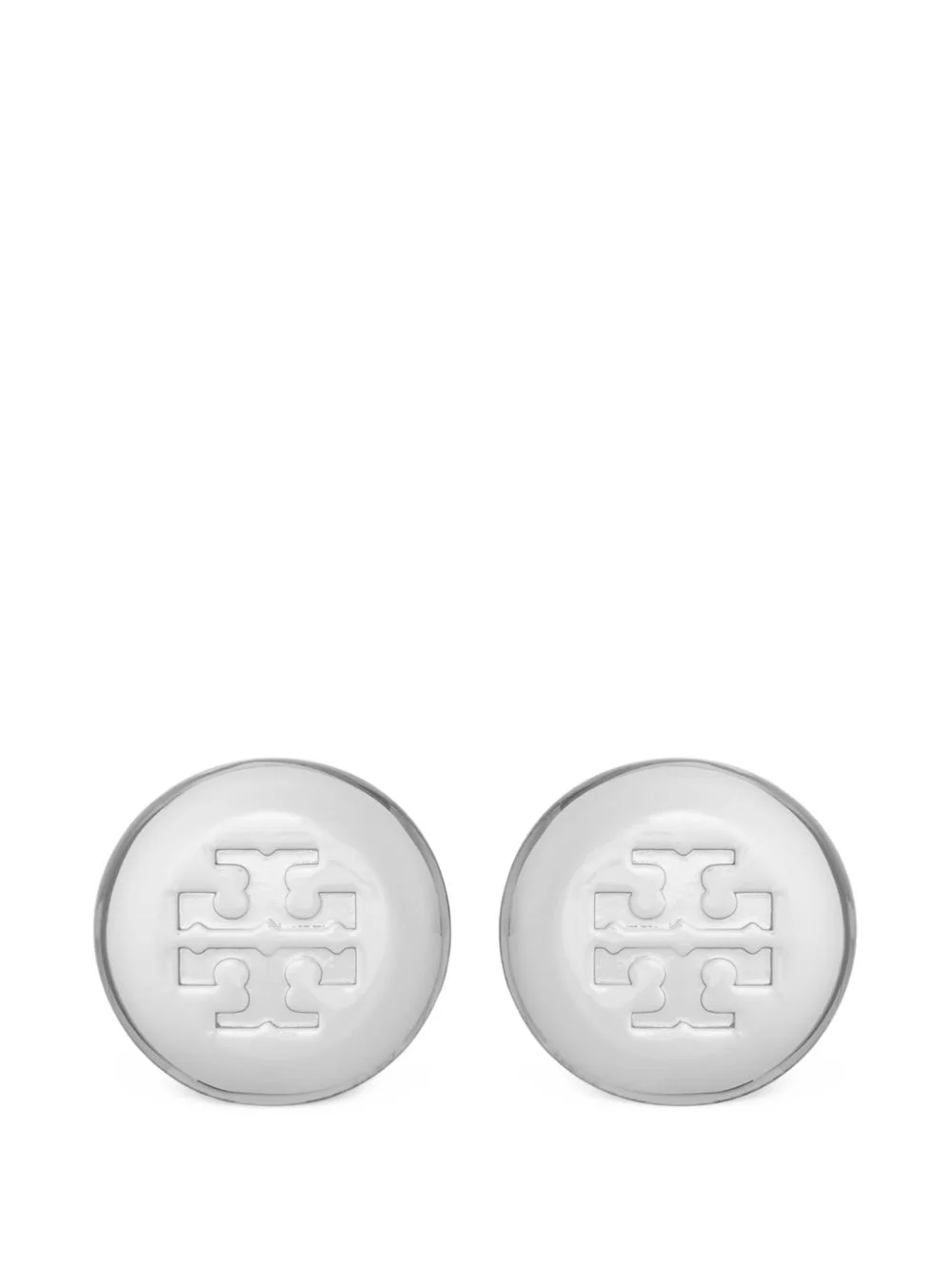 logo-engraved stud earrings - 1