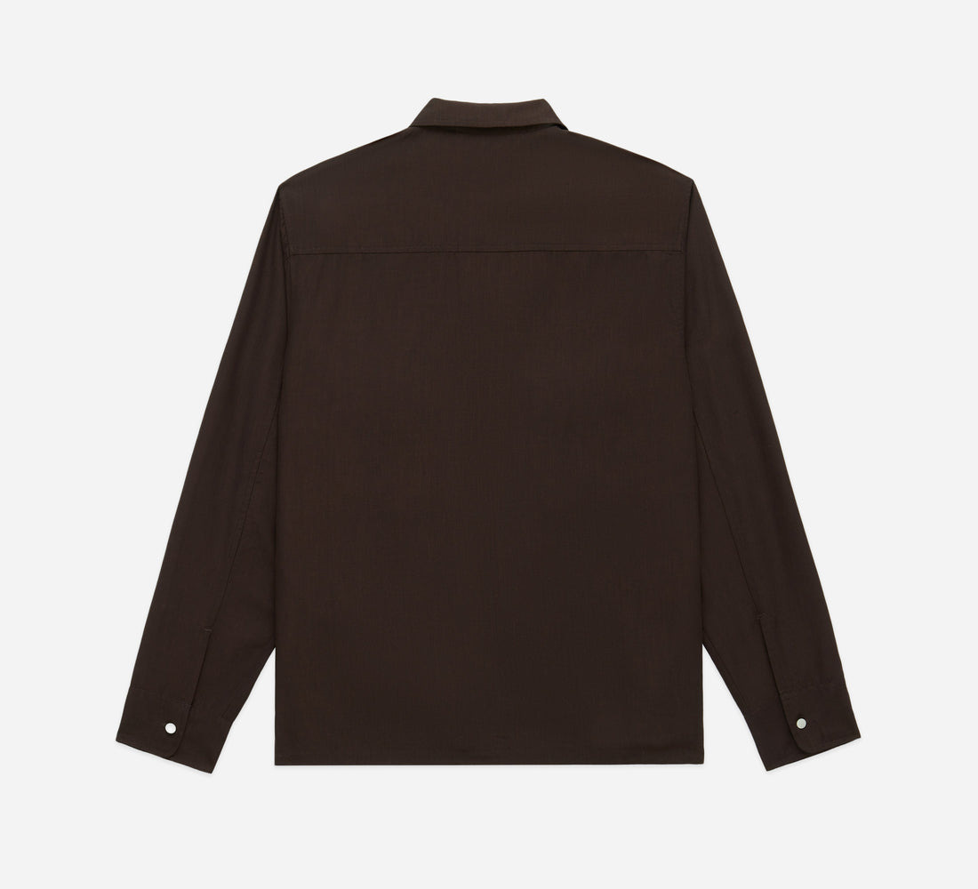 Western Overshirt - Tobacco Wool/Lyocell - 2