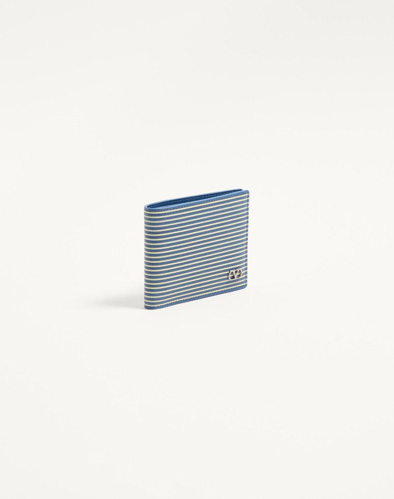 VALENTINO GARAVANI VLOGO SIGNATURE CALFSKIN WALLET WITH STRIPED PRINT 4