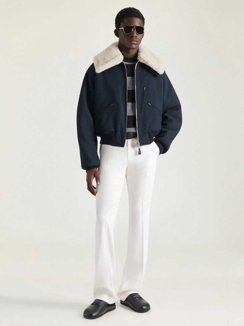 Givenchy BOMBER IN COTTON WITH SHEARLING COLLAR outlook