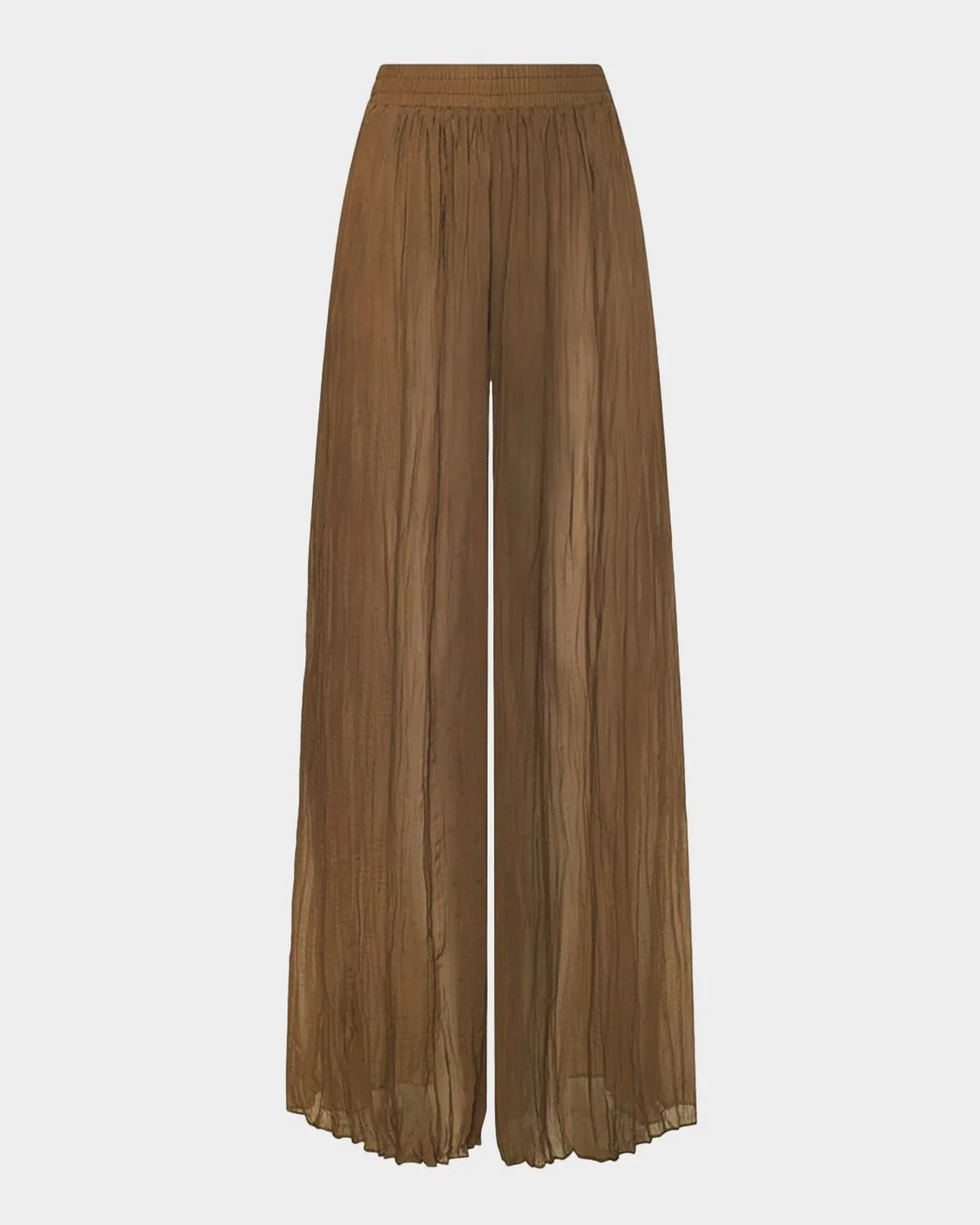 Ethel Wide-Leg Crinkled Chiffon Pants - 1