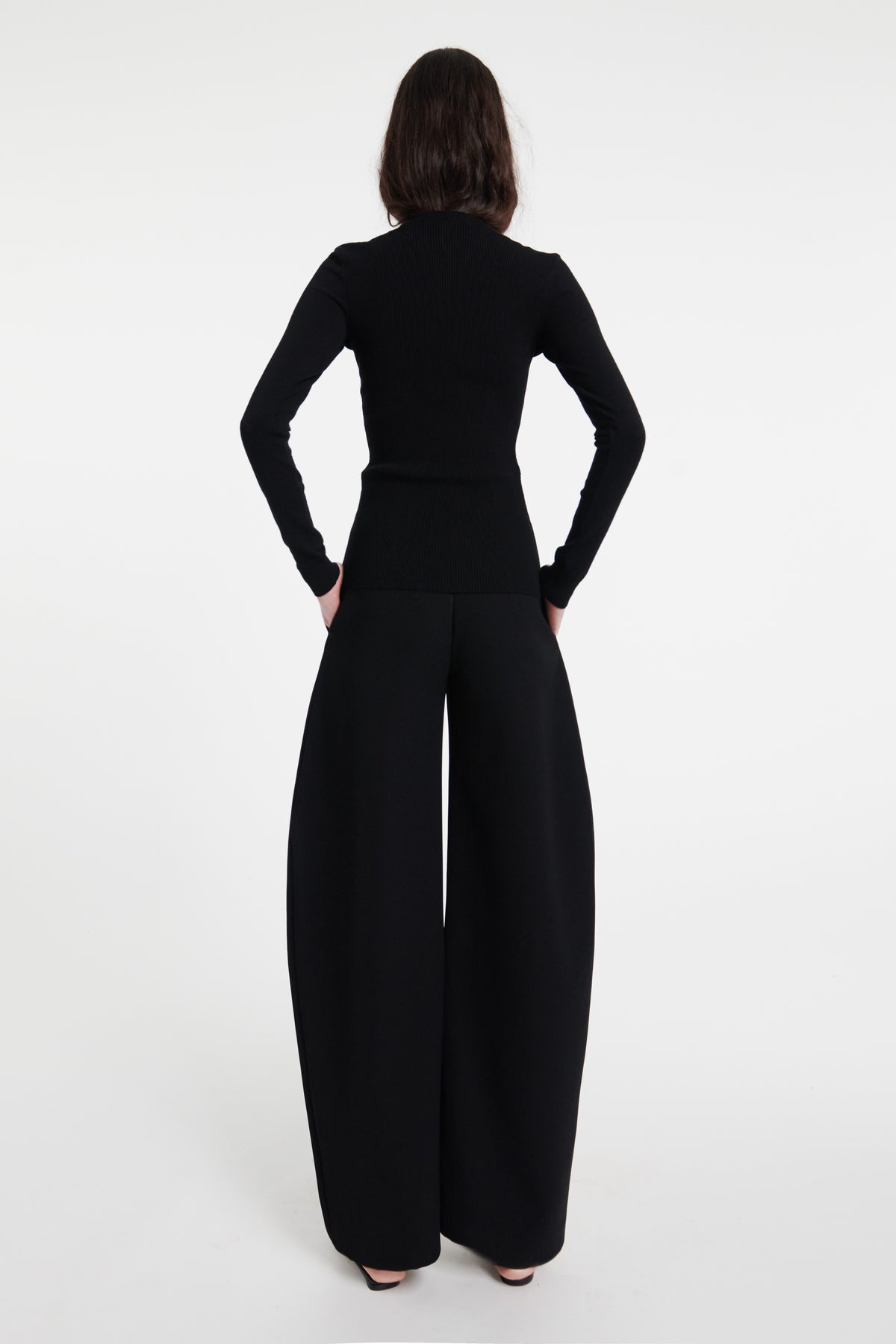 ROUNDED TAILORED TROUSERS BLACK - 6