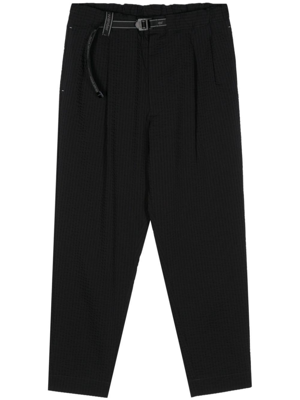 seersucker tapered-leg trousers - 1