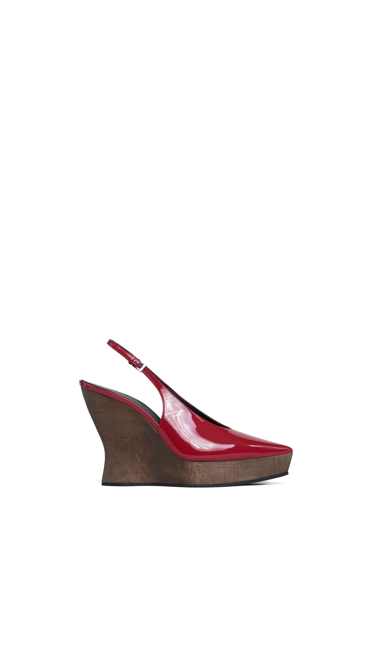 CLOGS WEDGE SLINGBACKS IN PATENT CALFSKIN - 1