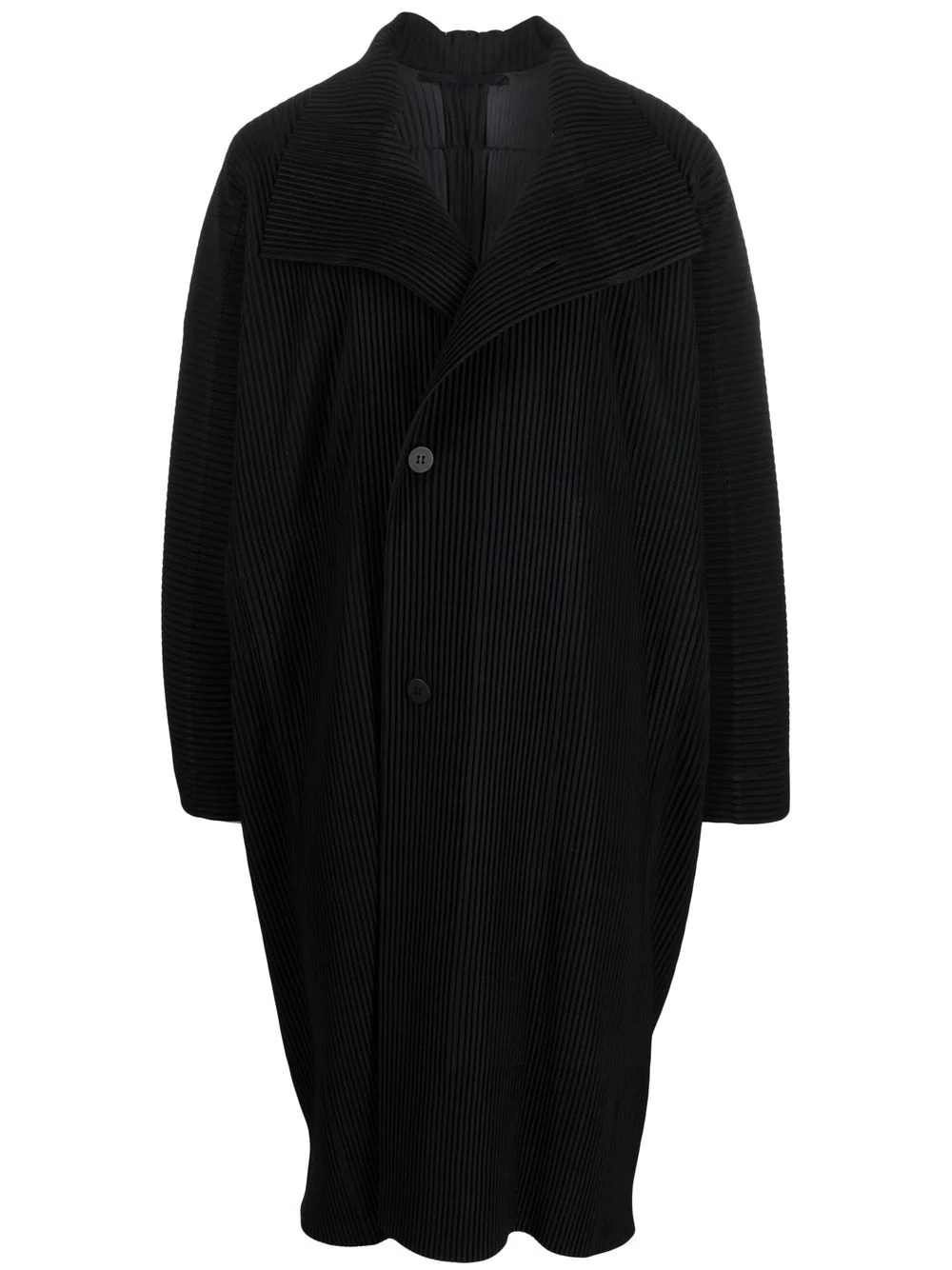 pleated single-breasted coat - 1