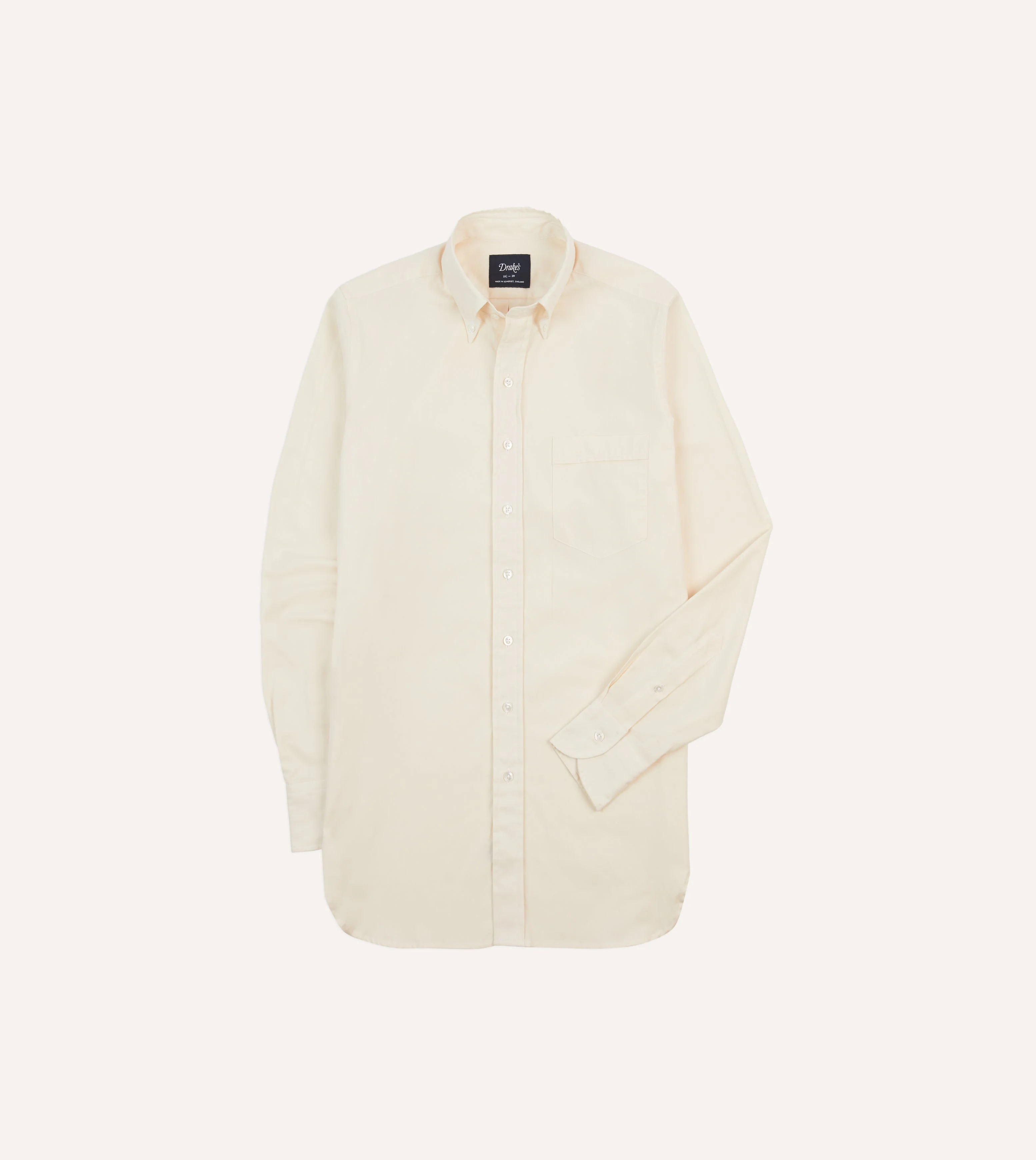 Ecru Pinpoint Oxford Cotton Cloth Button-Down Shirt - 1