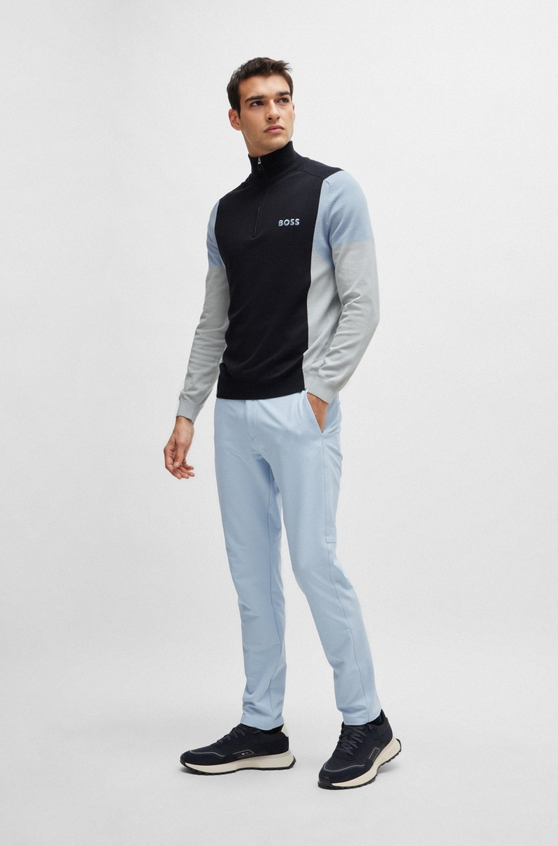 BOSS MIXED-MATERIAL TRAINERS WITH SUEDE AND FAUX LEATHER outlook