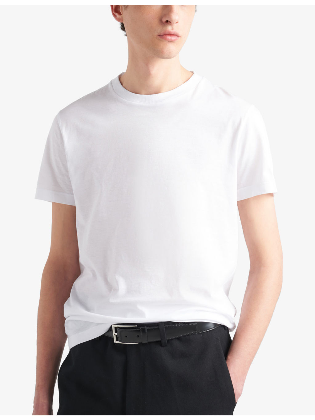 Slim-fit crew-neck cotton T-shirts pack of three - 3