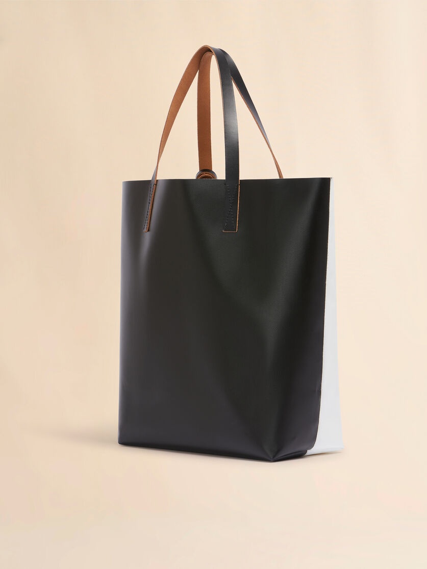 WHITE AND BLACK TRIBECA TOTE WITH NAKED FIGURE PRINT - 3
