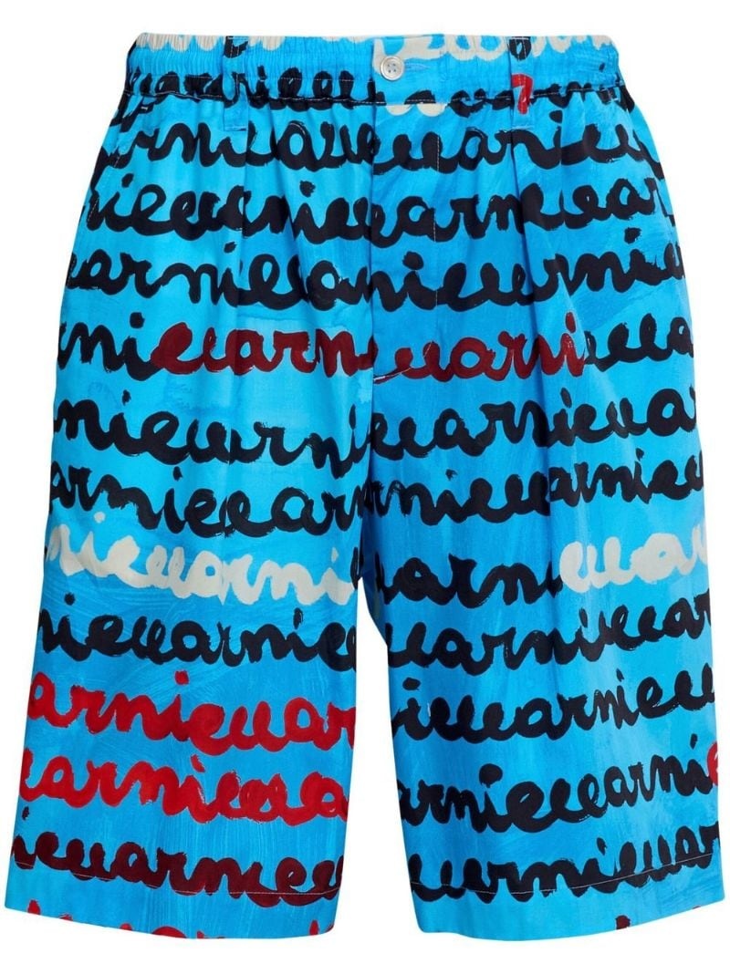 handwriting-print shorts - 1