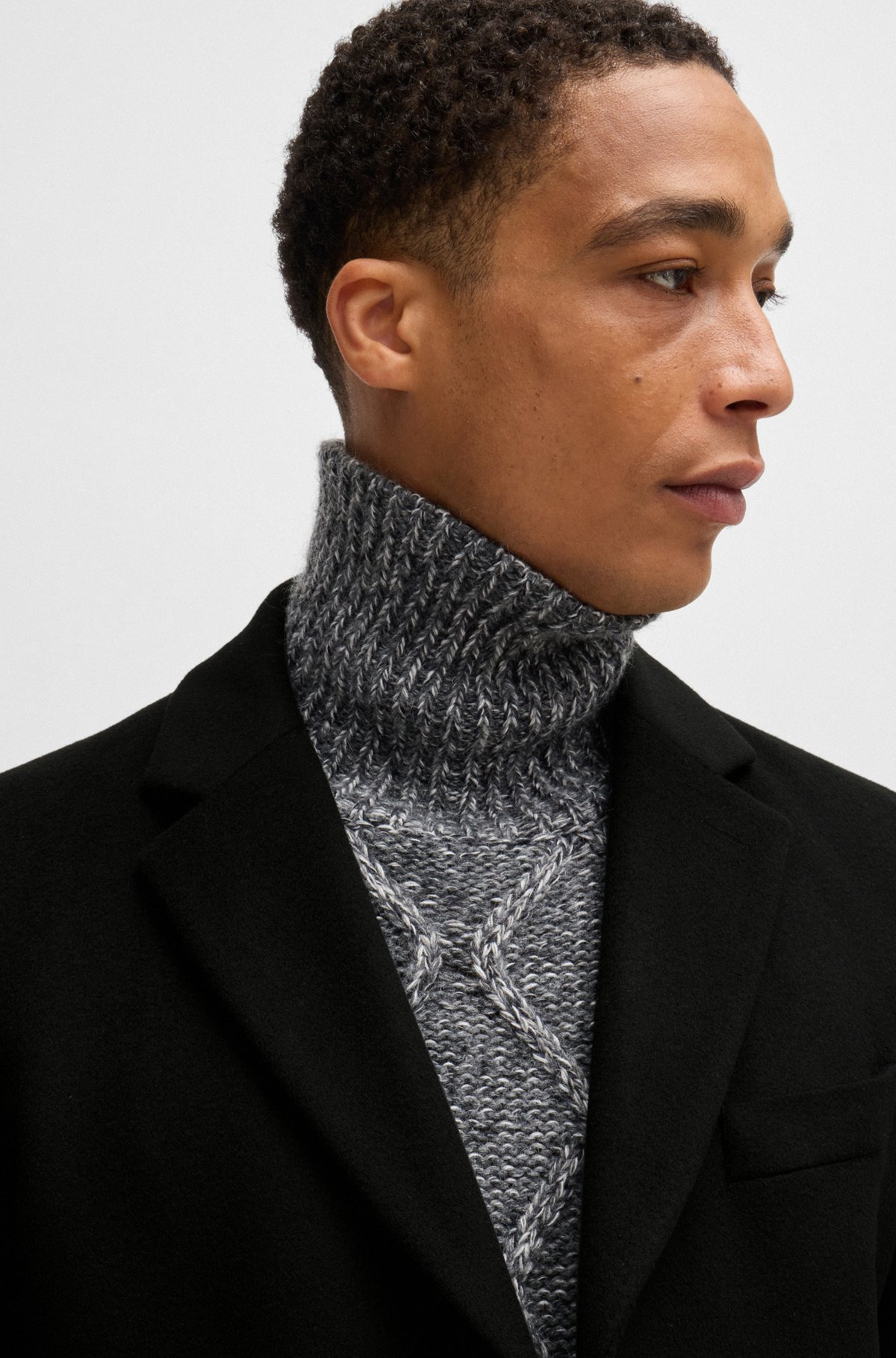 SLIM-FIT COAT IN WOOL AND CASHMERE - 3