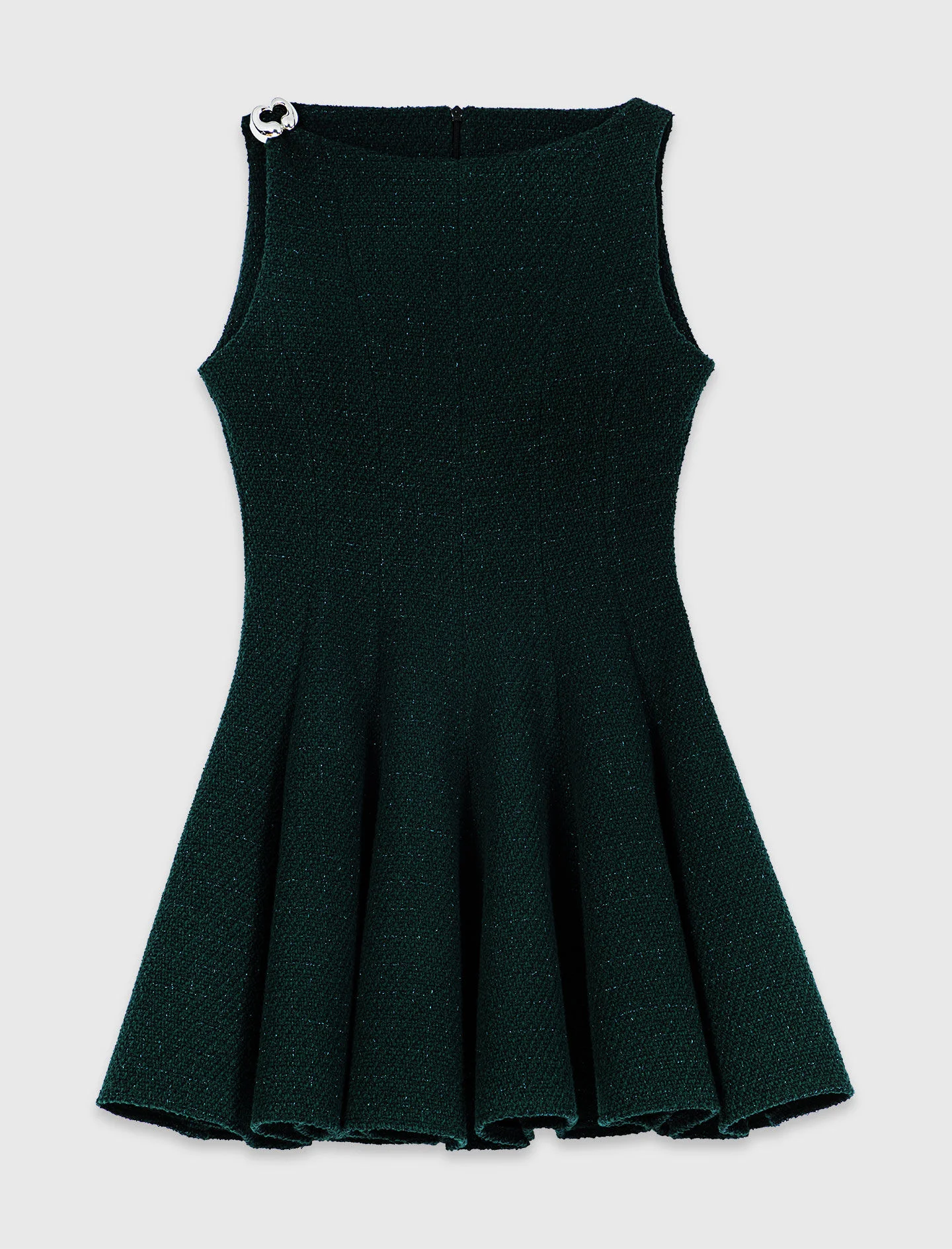 Short sleeveless tweed dress - 1