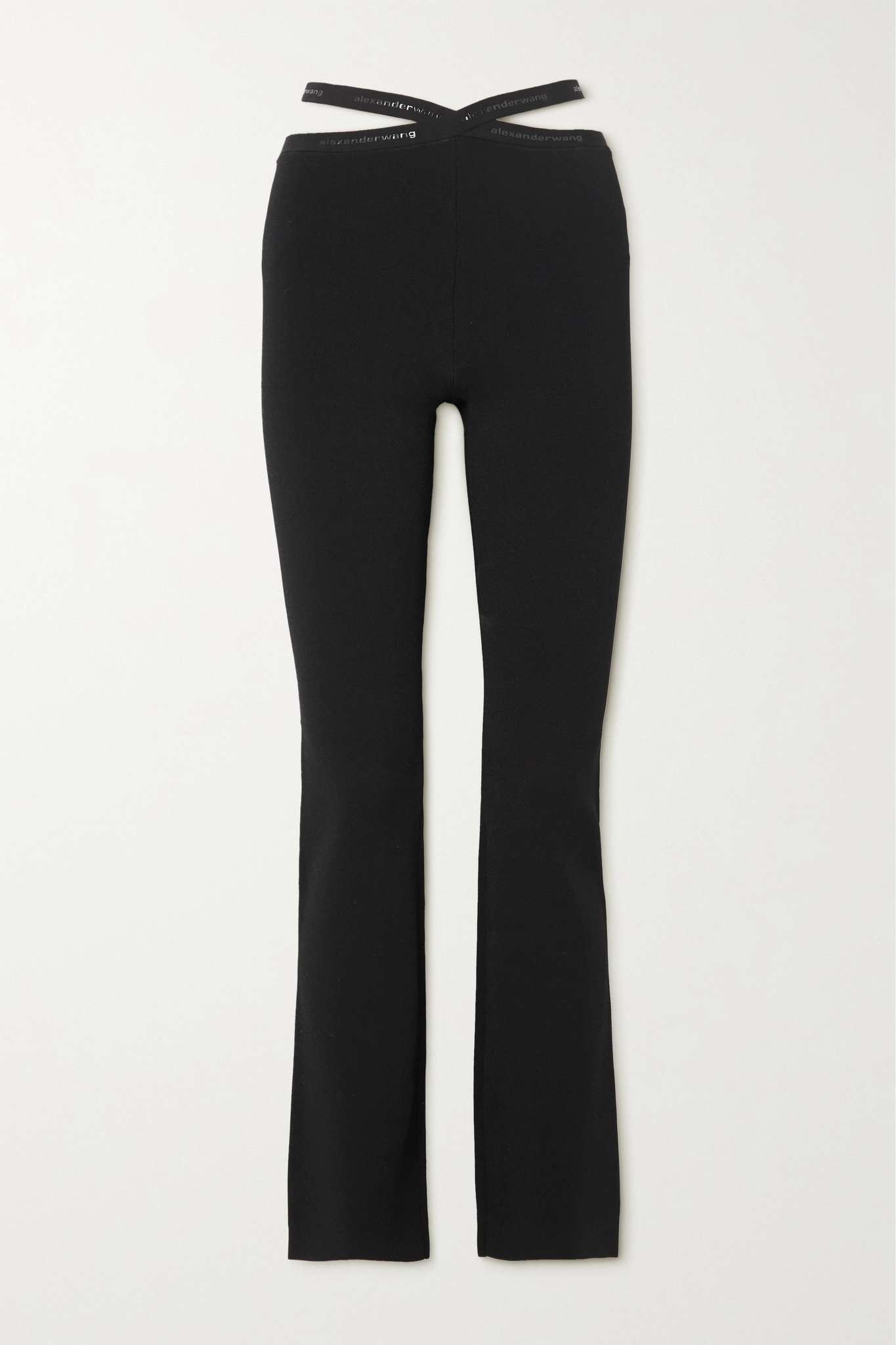 Cutout stretch-crepe straight-leg pants - 1