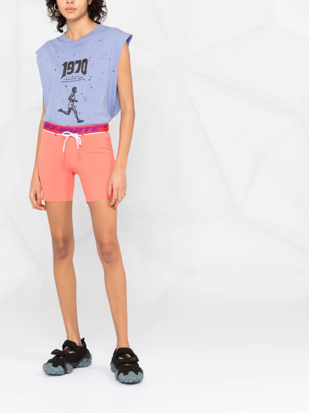 logo-waistband track shorts - 2