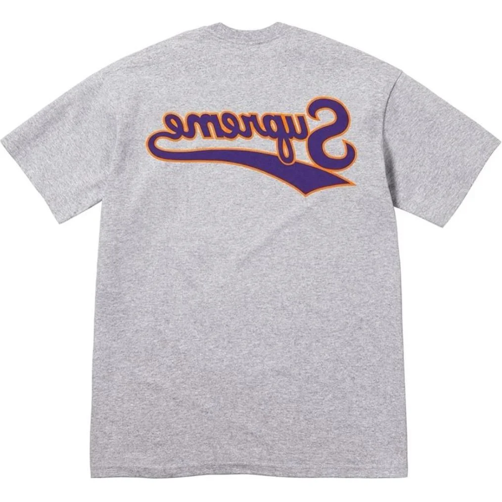 Supreme Backwards Logo T-Shirt 'Grey Purple' SUP-SS24-296 - 1