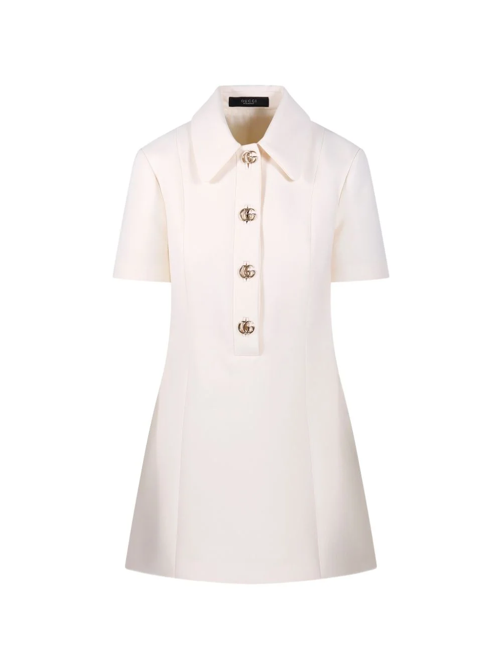 logo-button A-line mini dress - 1