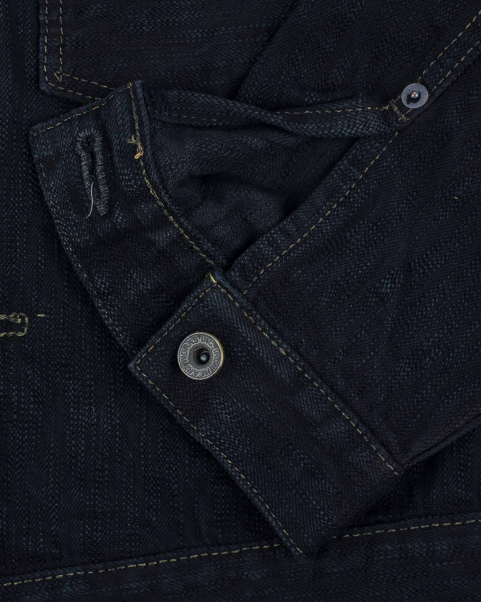 IHJ-507-SLBod 16oz Slubby Selvedge Denim Type II Jacket - Indigo Overdyed Black - 12